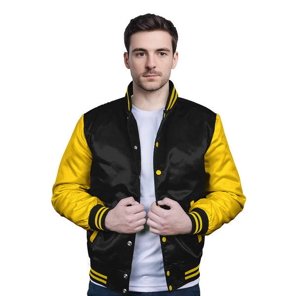 Yellow-Satin Sleeves & Satin Body