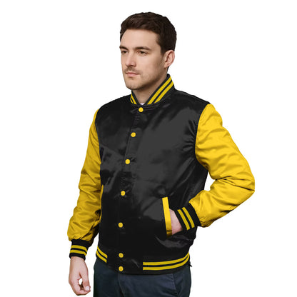 Yellow-Satin Sleeves & Satin Body