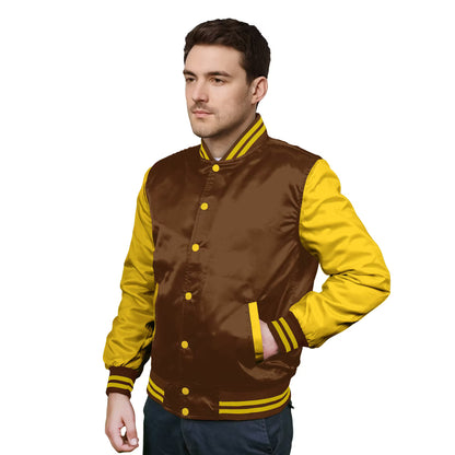 Yellow-Satin Sleeves & Satin Body