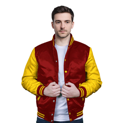 Yellow-Satin Sleeves & Satin Body