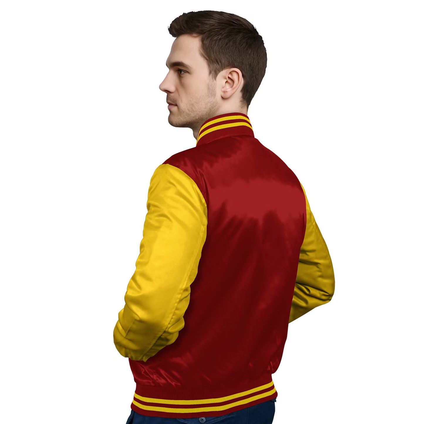 Yellow-Satin Sleeves & Satin Body