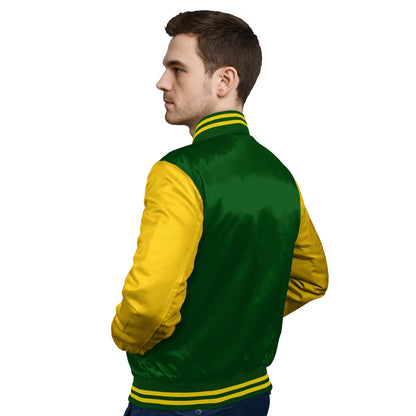 Yellow-Satin Sleeves & Satin Body