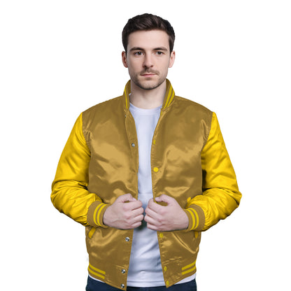 Yellow-Satin Sleeves & Satin Body