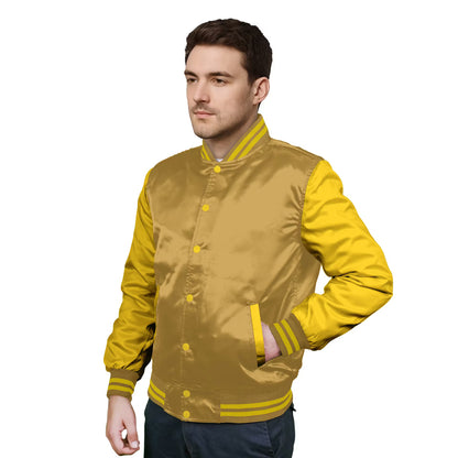 Yellow-Satin Sleeves & Satin Body