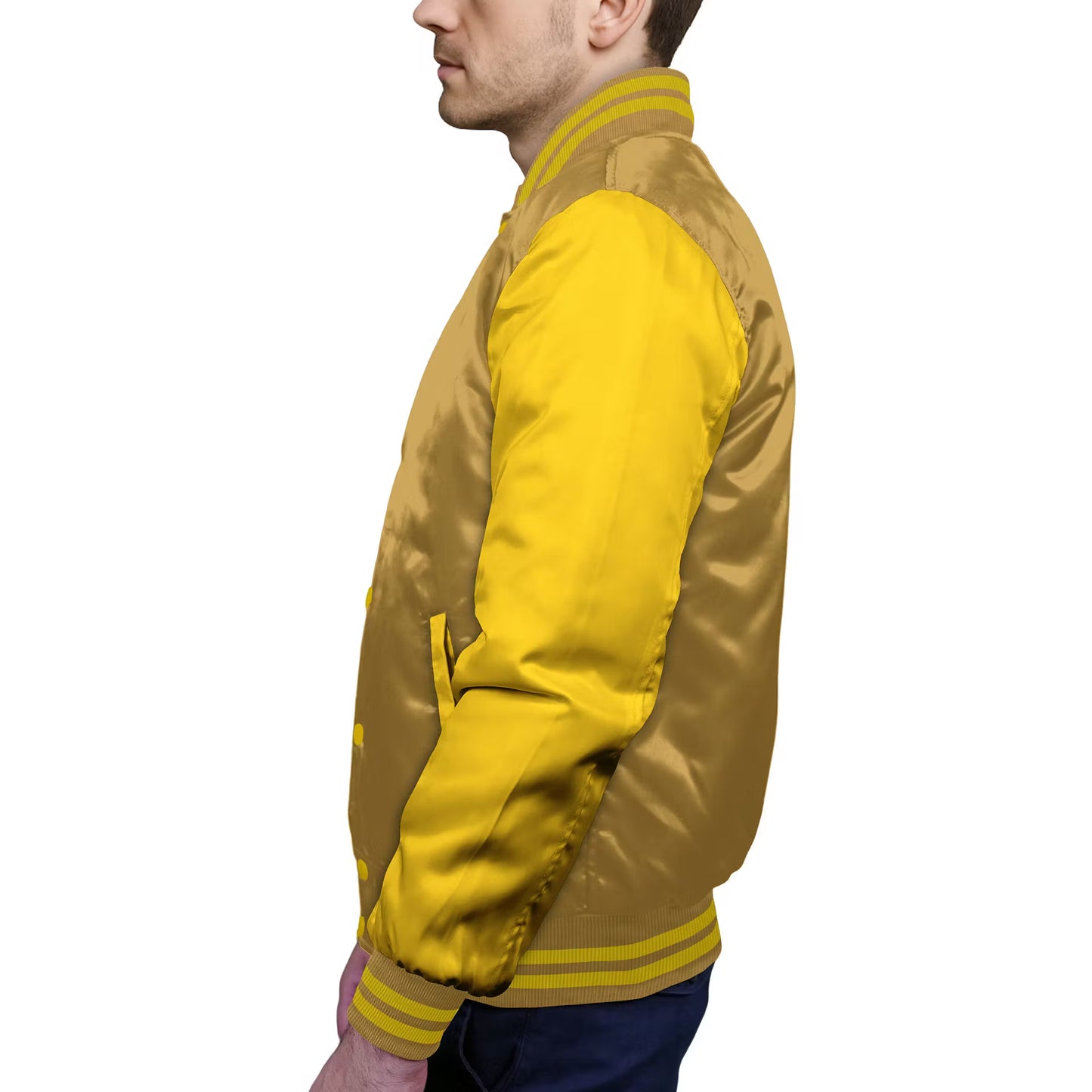 Yellow-Satin Sleeves & Satin Body