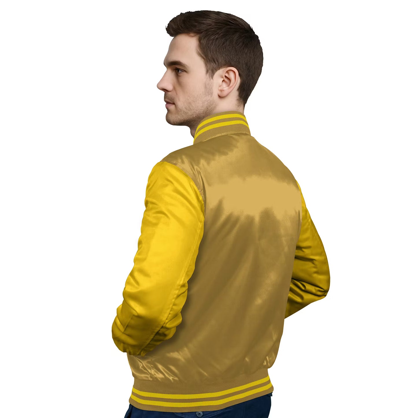 Yellow-Satin Sleeves & Satin Body