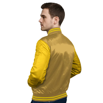 Yellow-Satin Sleeves & Satin Body