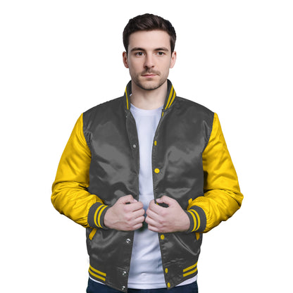 Yellow-Satin Sleeves & Satin Body