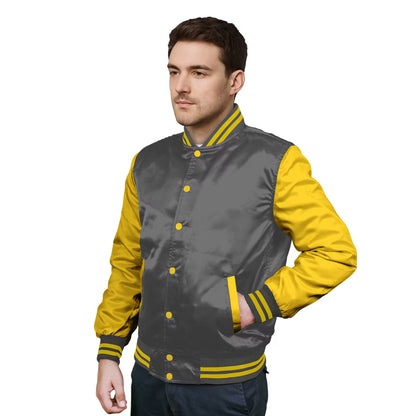 Yellow-Satin Sleeves & Satin Body