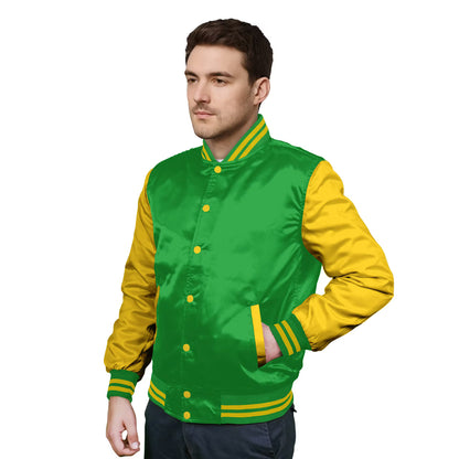 Yellow-Satin Sleeves & Satin Body