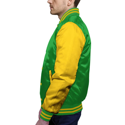 Yellow-Satin Sleeves & Satin Body