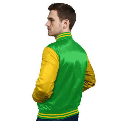 Yellow-Satin Sleeves & Satin Body