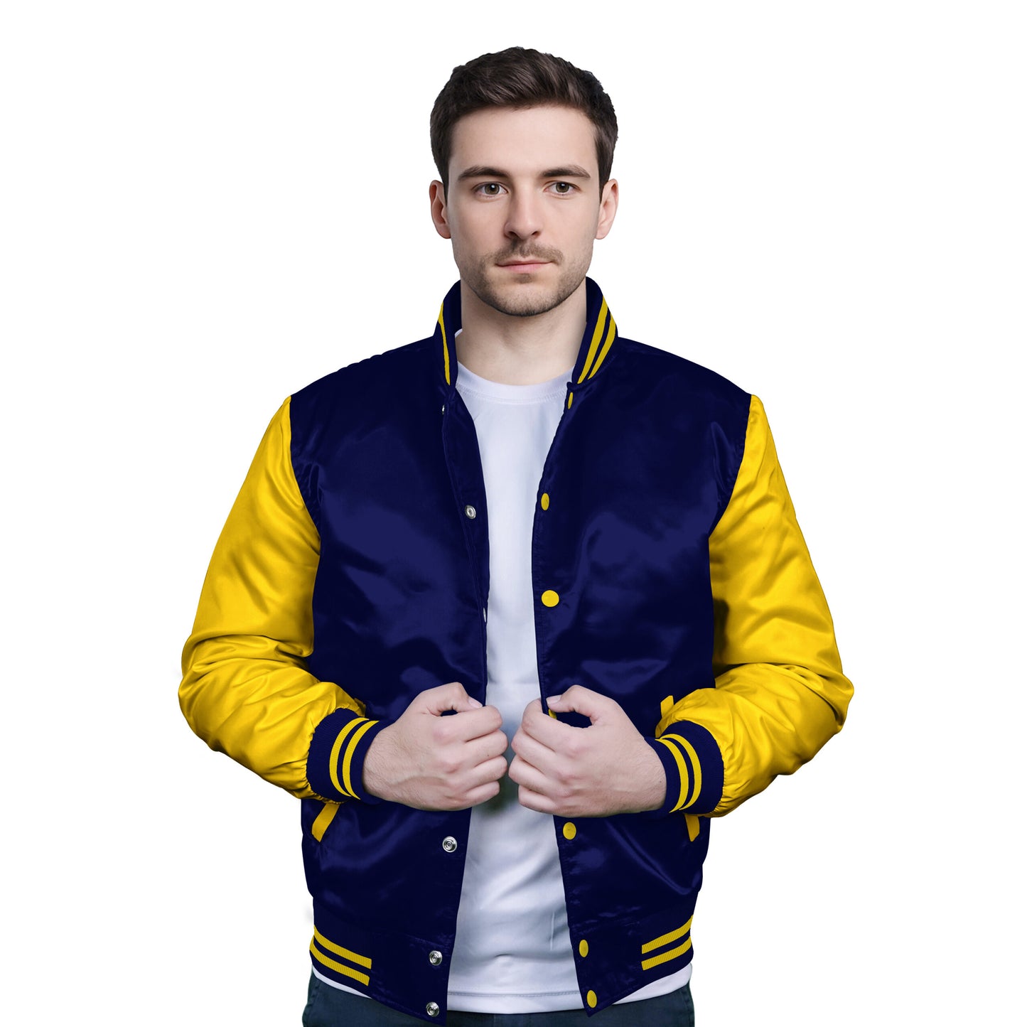 Yellow-Satin Sleeves & Satin Body