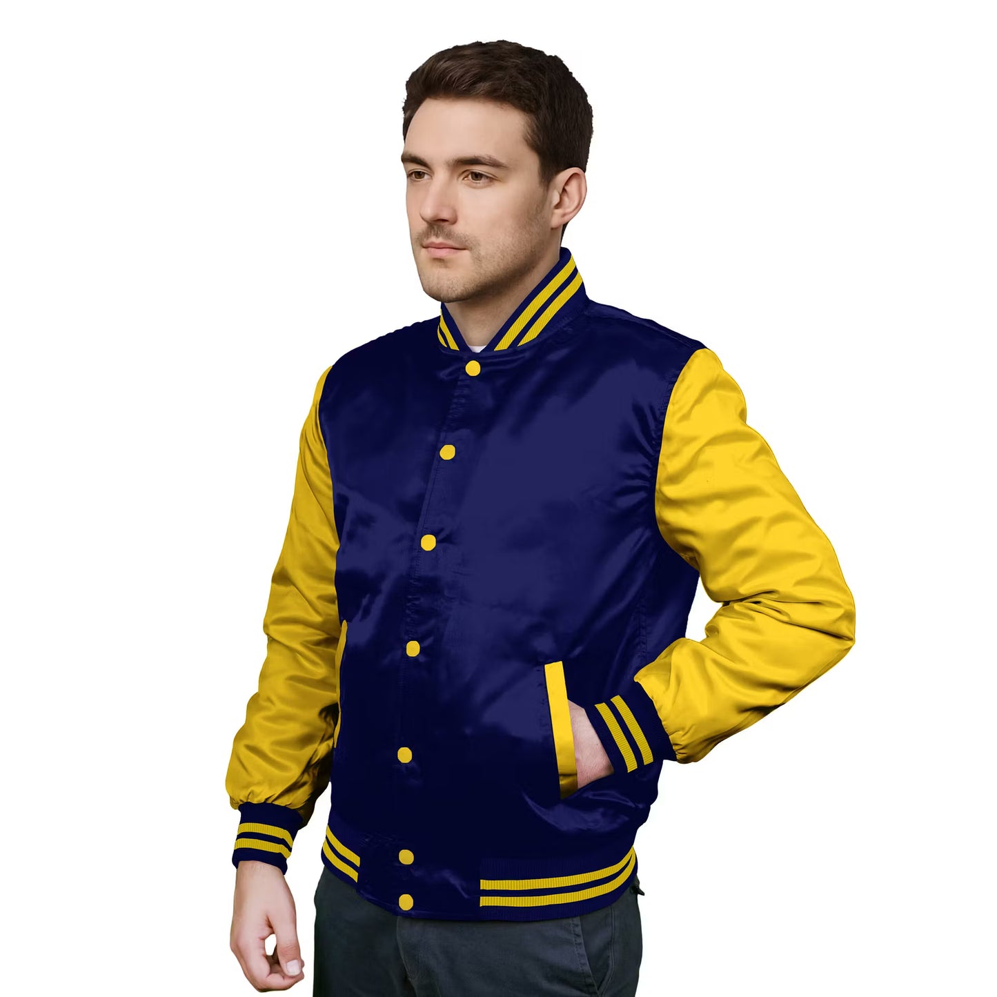 Yellow-Satin Sleeves & Satin Body