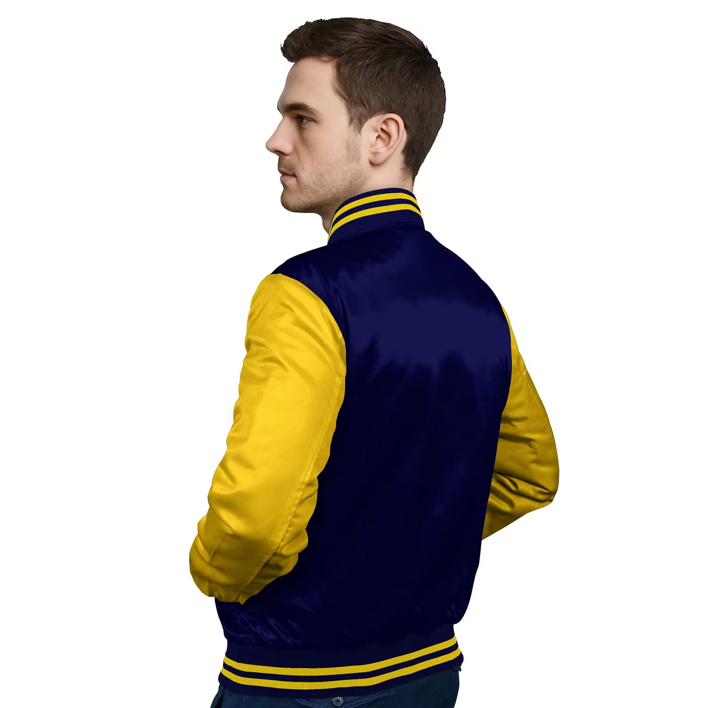 Yellow-Satin Sleeves & Satin Body