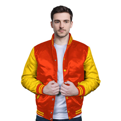 Yellow-Satin Sleeves & Satin Body