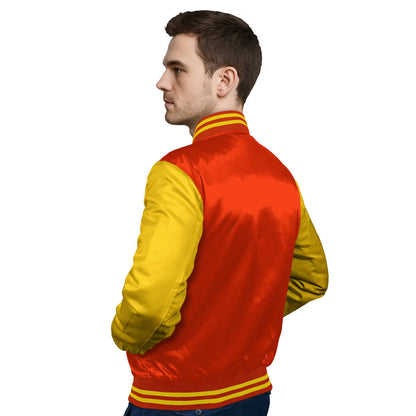 Yellow-Satin Sleeves & Satin Body