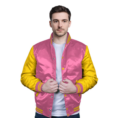 Yellow-Satin Sleeves & Satin Body