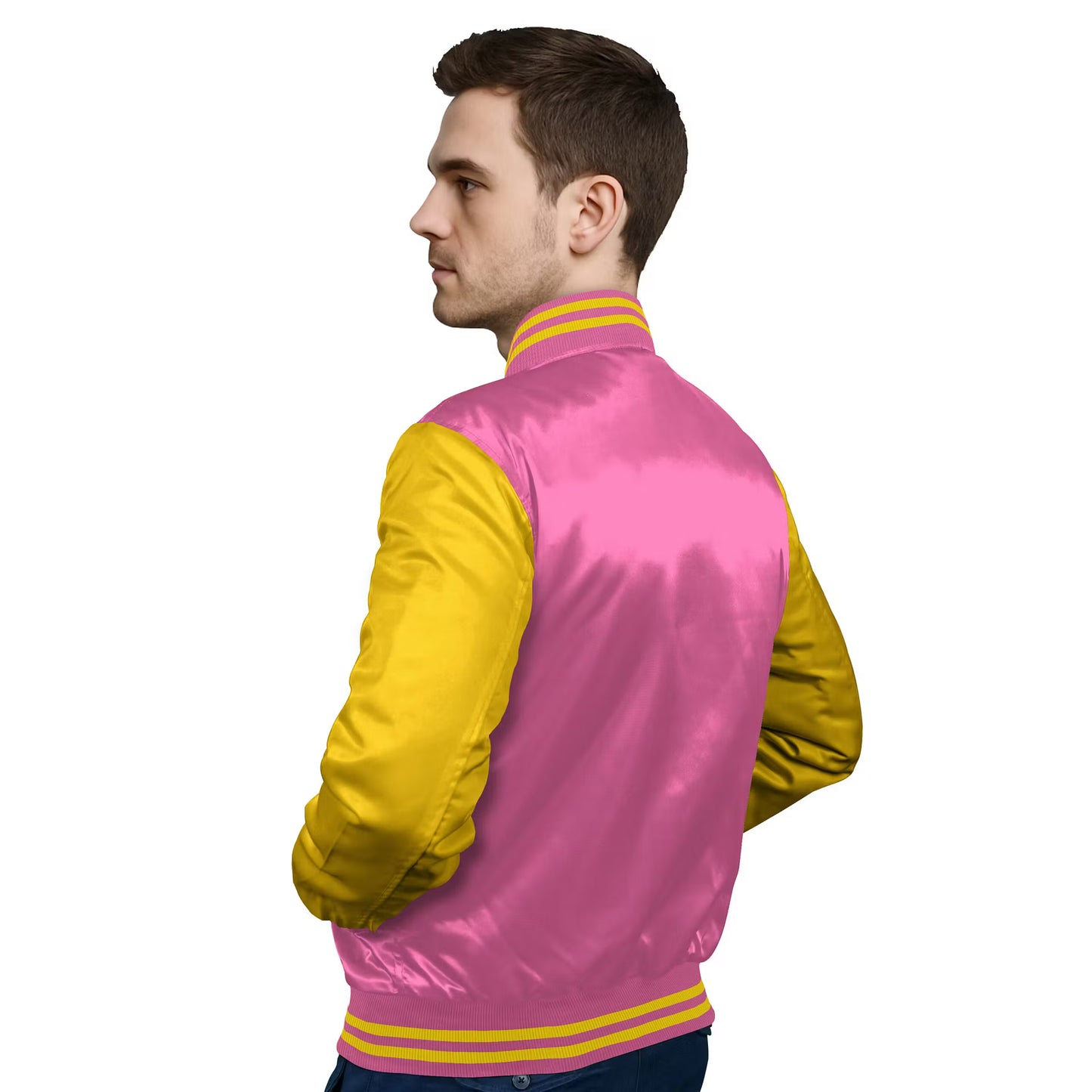 Yellow-Satin Sleeves & Satin Body