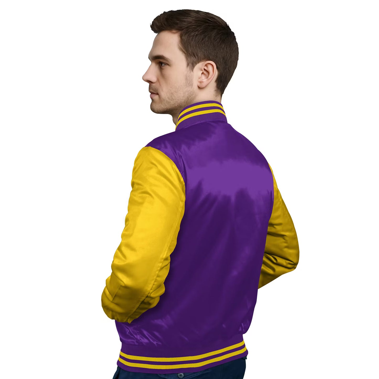 Yellow-Satin Sleeves & Satin Body