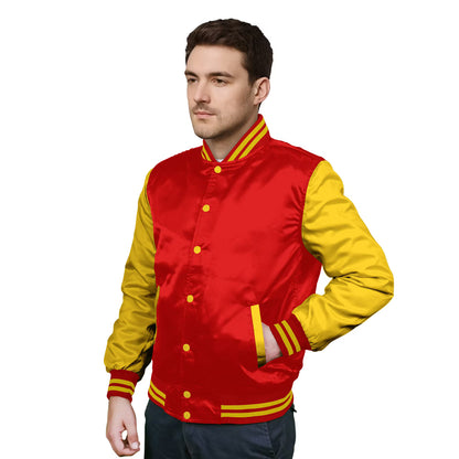 Yellow-Satin Sleeves & Satin Body