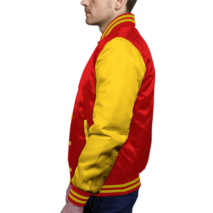 Yellow-Satin Sleeves & Satin Body