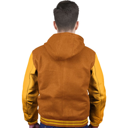 Yellow-Leather Sleeves & Wool Body (Hoodie)