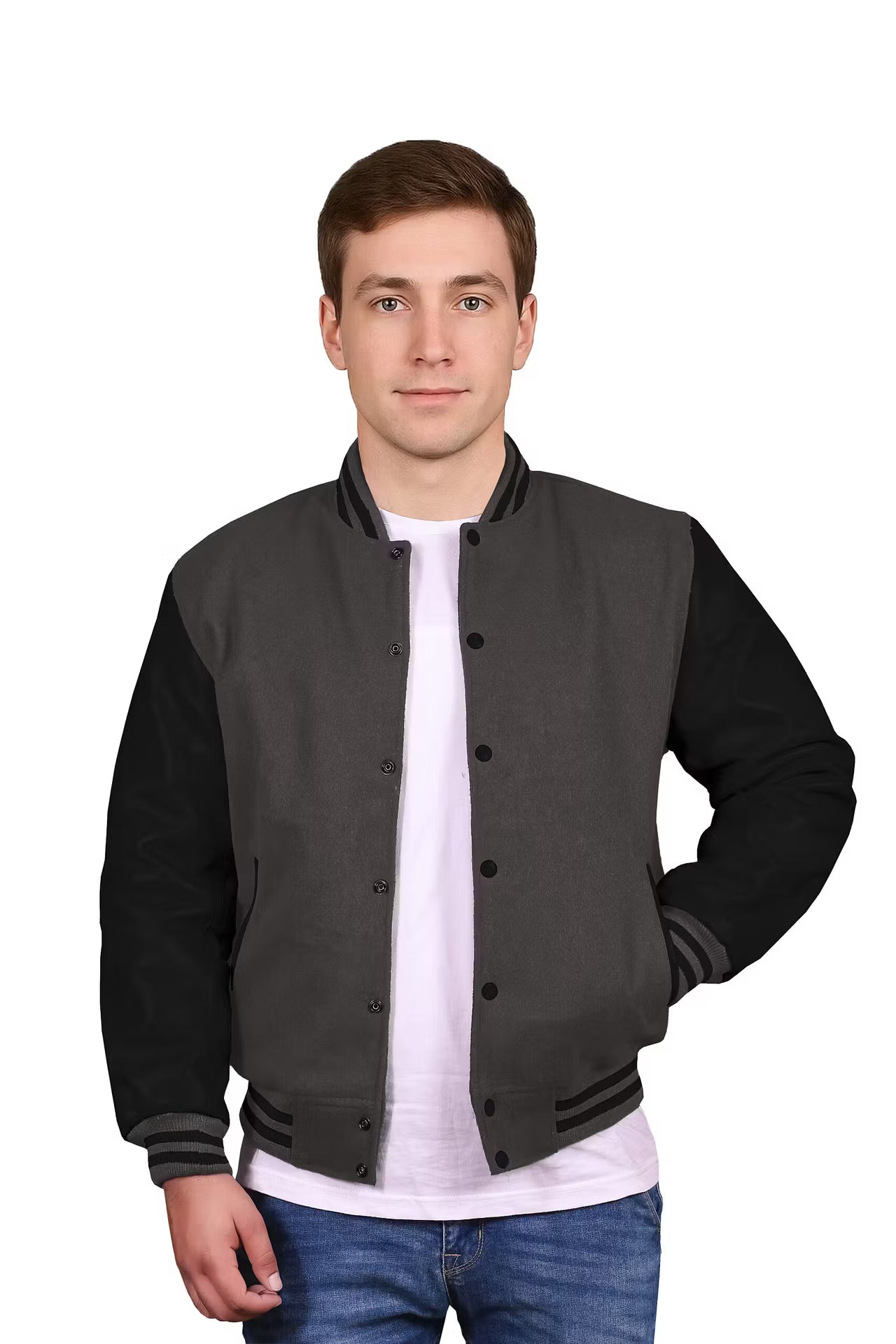 Black-Leather Sleeves & Wool Body