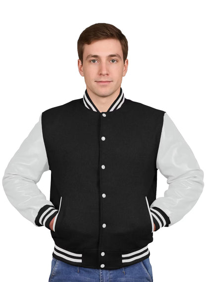 White-Leather Sleeves & Wool Body