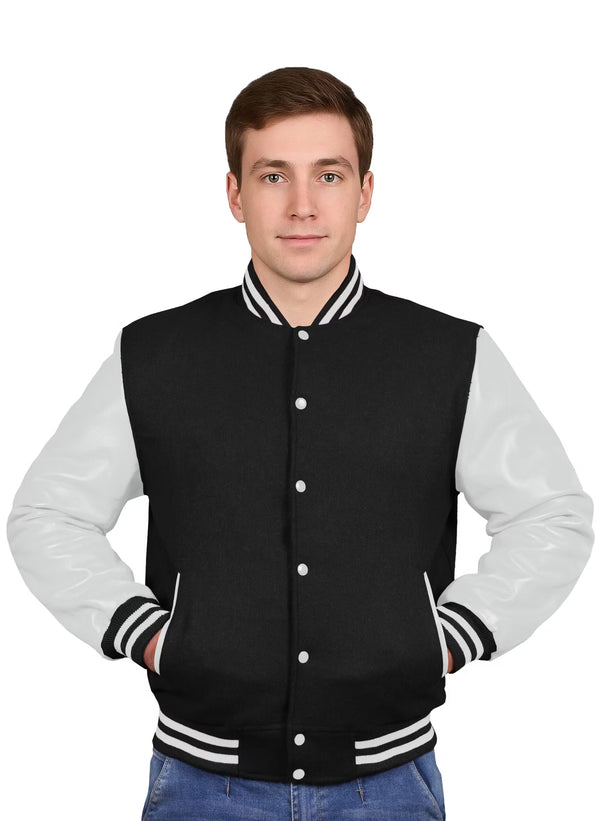 White-Leather Sleeves & Wool Body