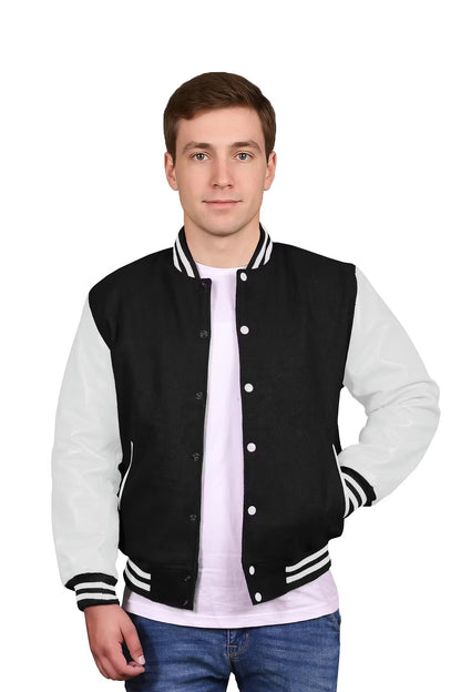 White-Leather Sleeves & Wool Body