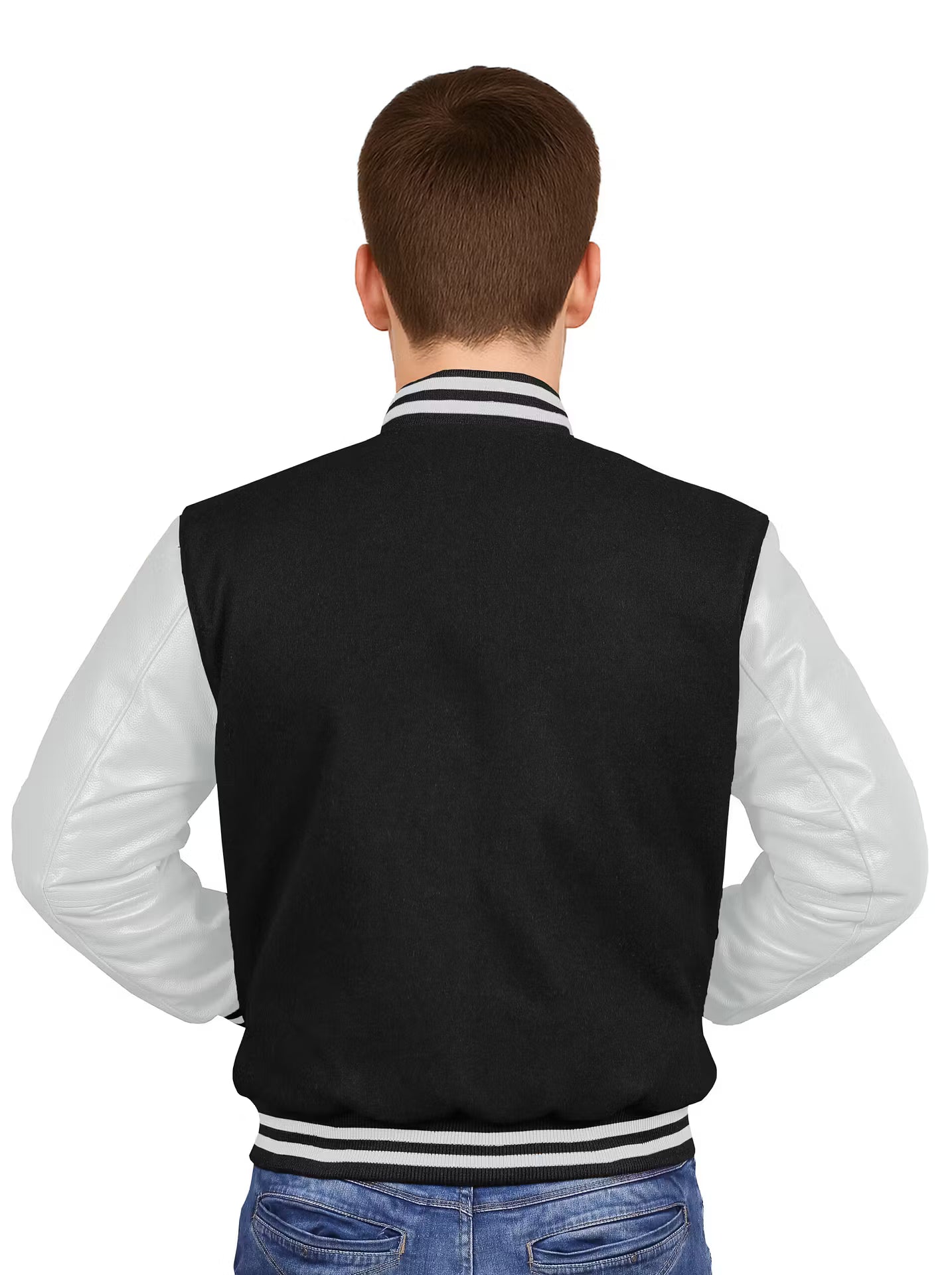 White-Leather Sleeves & Wool Body