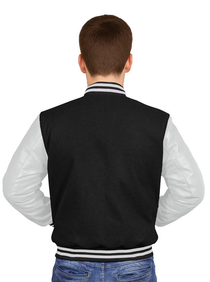 White-Leather Sleeves & Wool Body