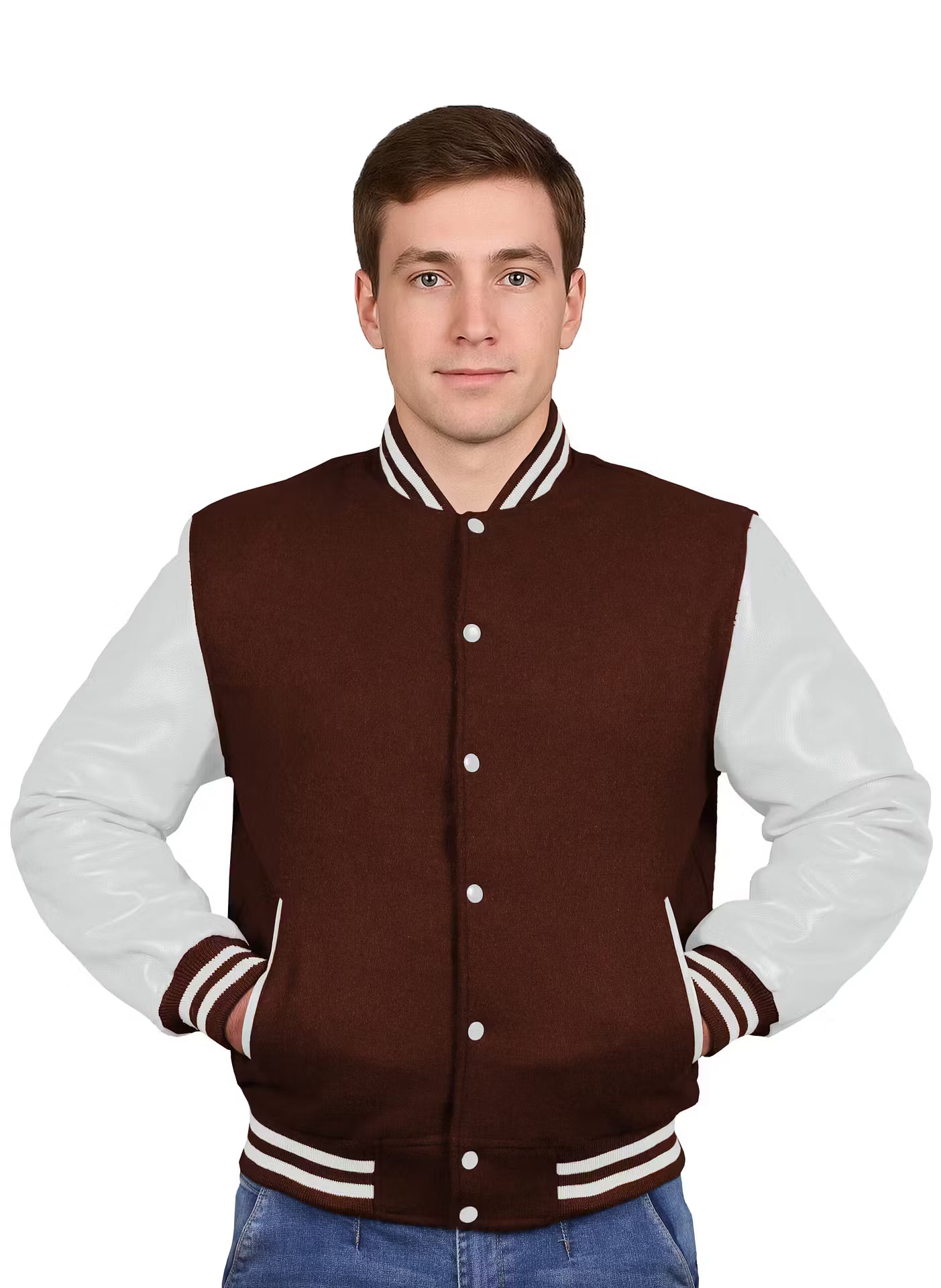 White-Leather Sleeves & Wool Body