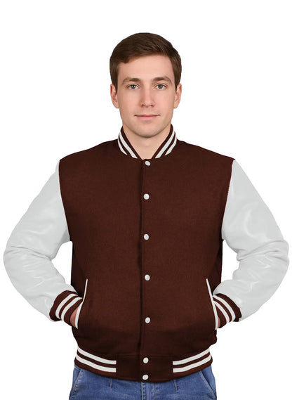 White-Leather Sleeves & Wool Body