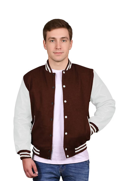 White-Leather Sleeves & Wool Body