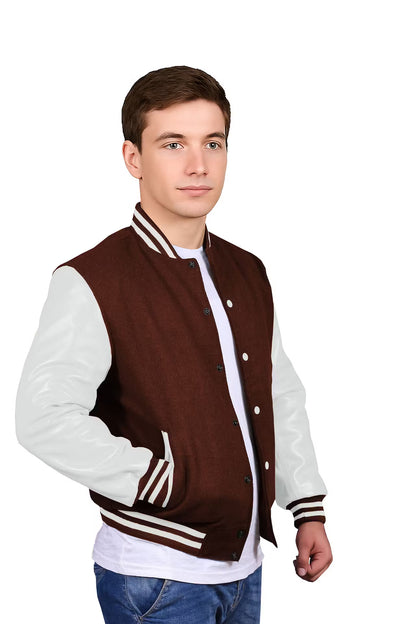 White-Leather Sleeves & Wool Body