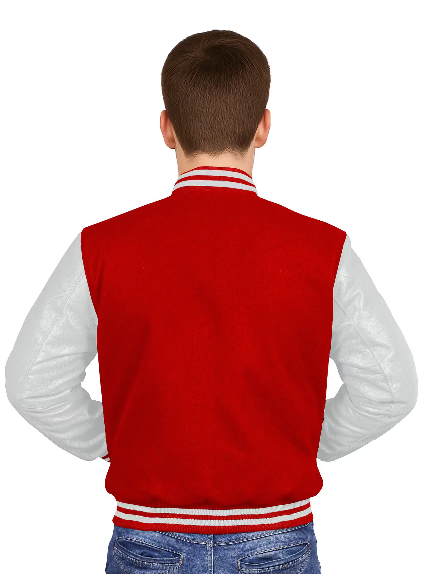 White-Leather Sleeves & Wool Body