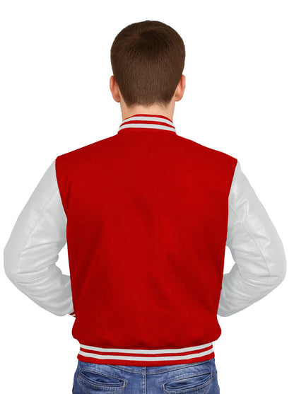 White-Leather Sleeves & Wool Body