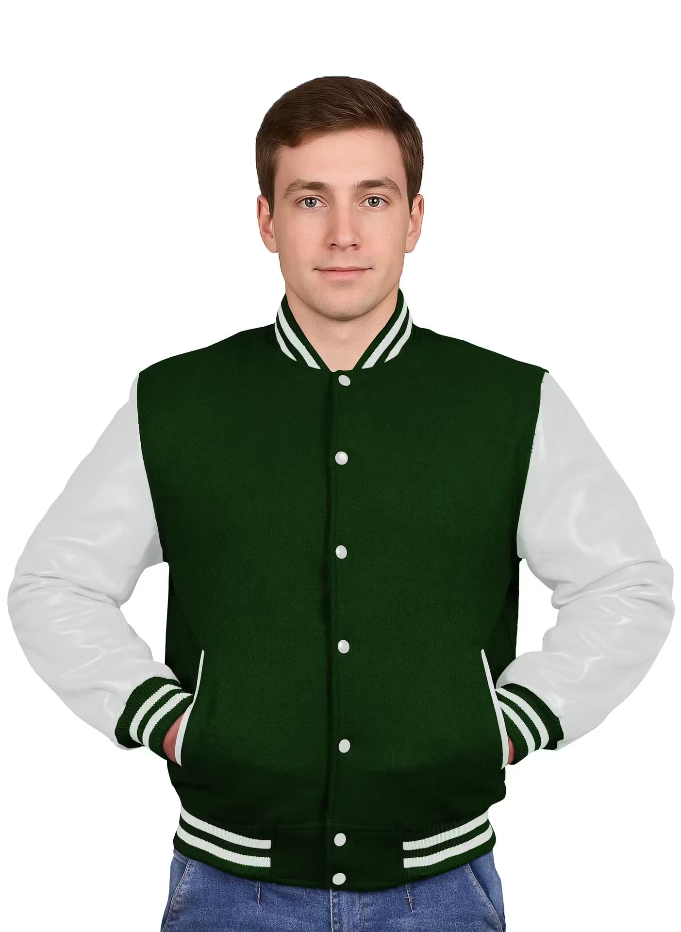 White-Leather Sleeves & Wool Body