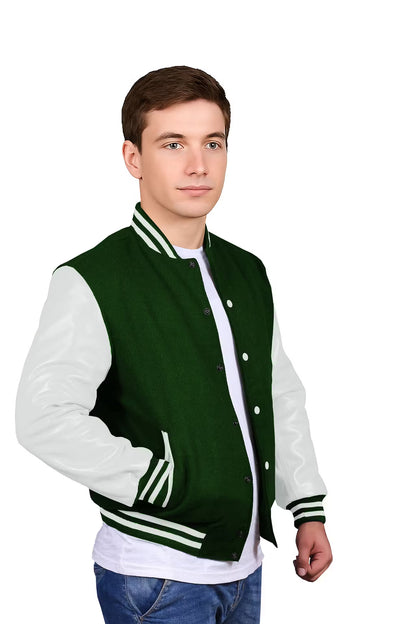 White-Leather Sleeves & Wool Body