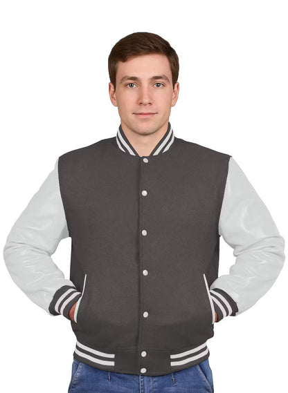 White-Leather Sleeves & Wool Body