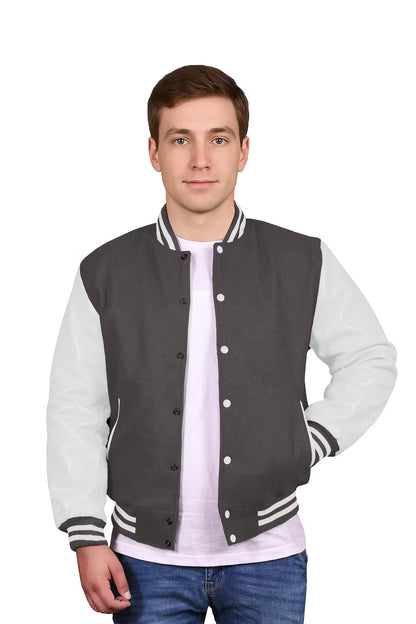 White-Leather Sleeves & Wool Body