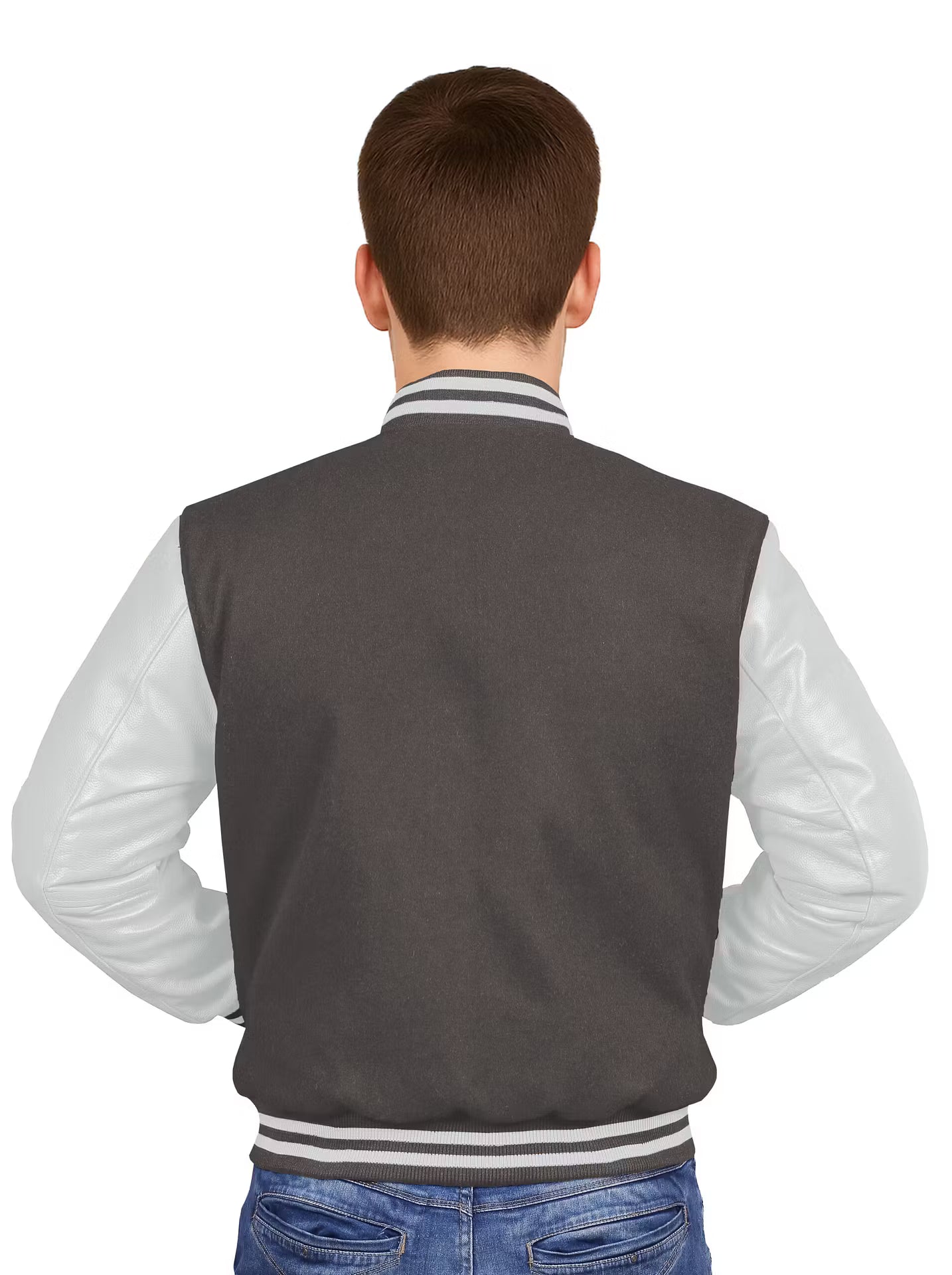 White-Leather Sleeves & Wool Body