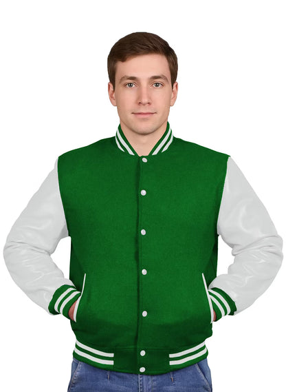 White-Leather Sleeves & Wool Body