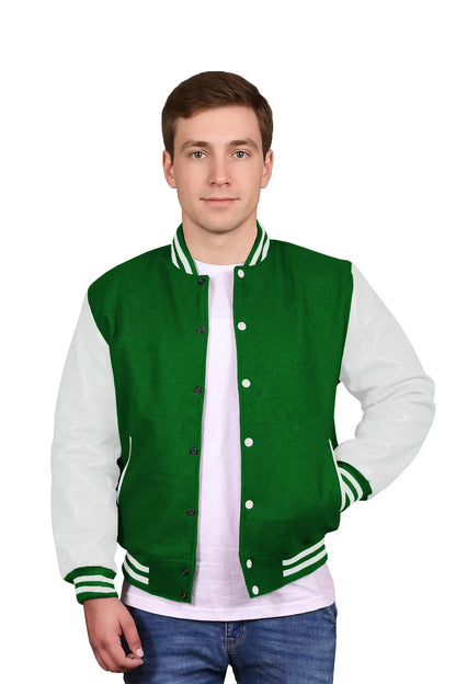 White-Leather Sleeves & Wool Body