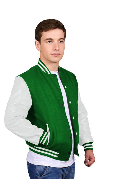 White-Leather Sleeves & Wool Body