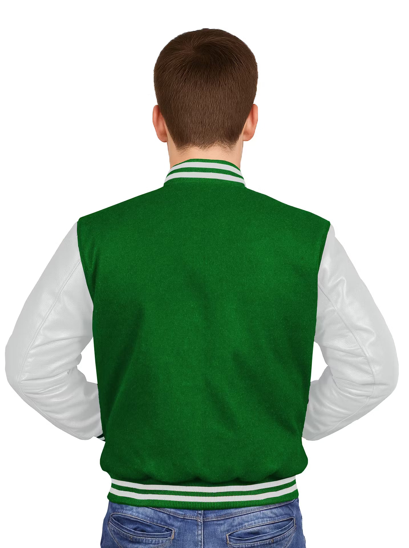 White-Leather Sleeves & Wool Body