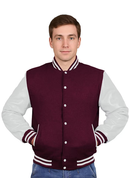 White-Leather Sleeves & Wool Body