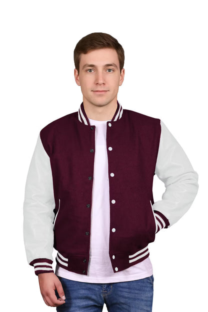 White-Leather Sleeves & Wool Body